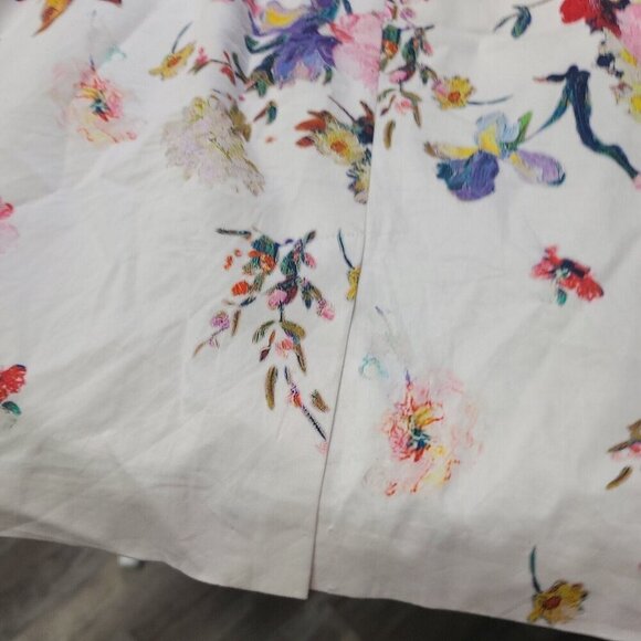 Talbots Cape Bouquets White Floral Sleeveless Sheath  Muni Dress Size 8P - Picture 8 of 8